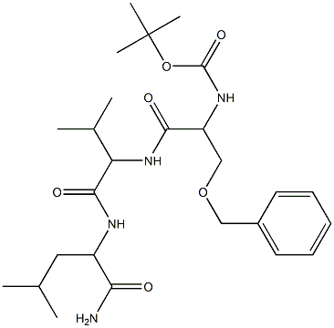 1,1-dimethylethyl 2-{[1-({[1-(aminocarbonyl)-3-methylbutyl]amino}carbonyl)-2-methylpropyl]amino}-2-oxo-1-{[(phenylmethyl)oxy]methyl}ethylcarbamate Struktur