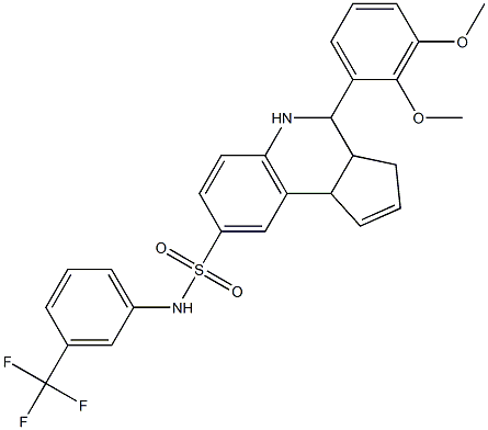 4-(2,3-dimethoxyphenyl)-N-[3-(trifluoromethyl)phenyl]-3a,4,5,9b-tetrahydro-3H-cyclopenta[c]quinoline-8-sulfonamide Struktur