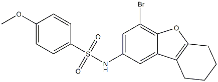 N-(4-bromo-6,7,8,9-tetrahydrodibenzo[b,d]furan-2-yl)-4-methoxybenzenesulfonamide Struktur