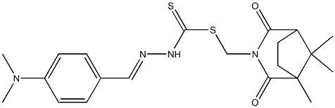 (1,8,8-trimethyl-2,4-dioxo-3-azabicyclo[3.2.1]oct-3-yl)methyl 2-[4-(dimethylamino)benzylidene]hydrazinecarbodithioate Struktur