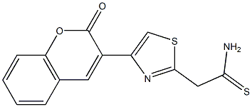 2-[4-(2-oxo-2H-chromen-3-yl)-1,3-thiazol-2-yl]ethanethioamide Struktur