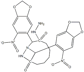 N'~1~,N'~7~-bis({6-nitro-1,3-benzodioxol-5-yl}methylene)heptanedihydrazide Struktur