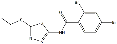 2,4-dibromo-N-[5-(ethylsulfanyl)-1,3,4-thiadiazol-2-yl]benzamide Struktur