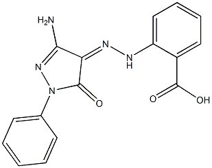 2-[2-(3-amino-5-oxo-1-phenyl-1,5-dihydro-4H-pyrazol-4-ylidene)hydrazino]benzoic acid Struktur