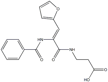 N-[2-(benzoylamino)-3-(2-furyl)acryloyl]-beta-alanine Struktur