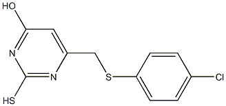 6-{[(4-chlorophenyl)sulfanyl]methyl}-2-sulfanyl-4-pyrimidinol Struktur