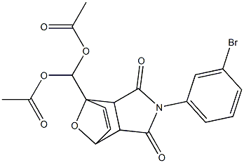 (acetyloxy)[4-(3-bromophenyl)-3,5-dioxo-10-oxa-4-azatricyclo[5.2.1.0~2,6~]dec-8-en-1-yl]methyl acetate Struktur