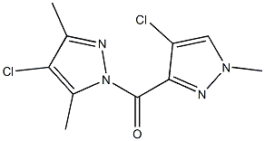 4-chloro-1-[(4-chloro-1-methyl-1H-pyrazol-3-yl)carbonyl]-3,5-dimethyl-1H-pyrazole Struktur