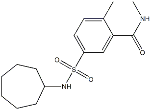 5-[(cycloheptylamino)sulfonyl]-N,2-dimethylbenzamide Struktur