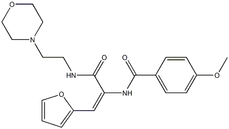 N-[2-(2-furyl)-1-({[2-(4-morpholinyl)ethyl]amino}carbonyl)vinyl]-4-methoxybenzamide Struktur