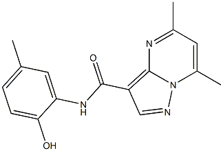 N-(2-hydroxy-5-methylphenyl)-5,7-dimethylpyrazolo[1,5-a]pyrimidine-3-carboxamide Struktur