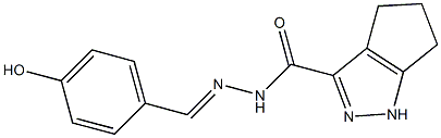 N'-(4-hydroxybenzylidene)-1,4,5,6-tetrahydrocyclopenta[c]pyrazole-3-carbohydrazide Struktur