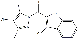 4-chloro-1-[(3-chloro-1-benzothien-2-yl)carbonyl]-3,5-dimethyl-1H-pyrazole Struktur