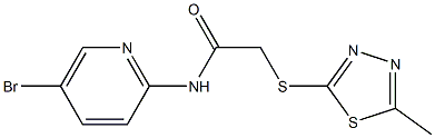 N-(5-bromo-2-pyridinyl)-2-[(5-methyl-1,3,4-thiadiazol-2-yl)sulfanyl]acetamide Struktur