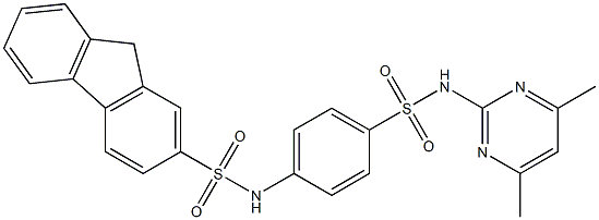 N-(4-{[(4,6-dimethyl-2-pyrimidinyl)amino]sulfonyl}phenyl)-9H-fluorene-2-sulfonamide Struktur