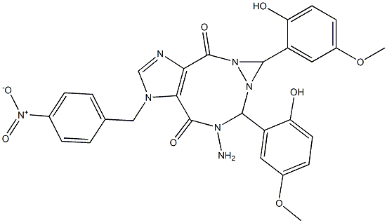 N'~4~,N'~5~-bis(2-hydroxy-5-methoxybenzylidene)-1-{4-nitrobenzyl}-1H-imidazole-4,5-dicarbohydrazide Struktur