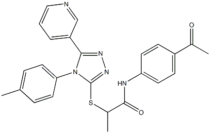 N-(4-acetylphenyl)-2-{[4-(4-methylphenyl)-5-pyridin-3-yl-4H-1,2,4-triazol-3-yl]sulfanyl}propanamide Struktur