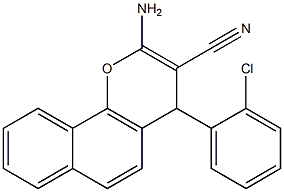 2-amino-4-(2-chlorophenyl)-4H-benzo[h]chromene-3-carbonitrile Struktur