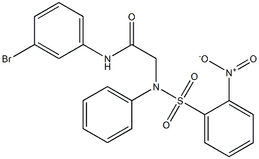 N-(3-bromophenyl)-2-[({2-nitrophenyl}sulfonyl)anilino]acetamide Struktur