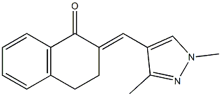 2-[(1,3-dimethyl-1H-pyrazol-4-yl)methylene]-3,4-dihydro-1(2H)-naphthalenone Struktur