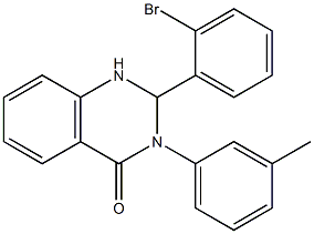 2-(2-bromophenyl)-3-(3-methylphenyl)-2,3-dihydro-4(1H)-quinazolinone Struktur