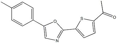 1-{5-[5-(4-methylphenyl)-1,3-oxazol-2-yl]-2-thienyl}ethanone Struktur