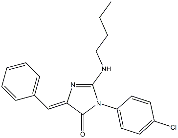 5-benzylidene-2-(butylamino)-3-(4-chlorophenyl)-3,5-dihydro-4H-imidazol-4-one Struktur