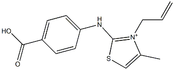 3-allyl-2-(4-carboxyanilino)-4-methyl-1,3-thiazol-3-ium Struktur