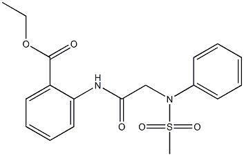 ethyl 2-({[(methylsulfonyl)anilino]acetyl}amino)benzoate Struktur