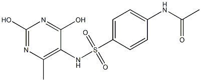 N-(4-{[(2,4-dihydroxy-6-methyl-5-pyrimidinyl)amino]sulfonyl}phenyl)acetamide Struktur