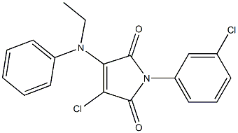 3-chloro-1-(3-chlorophenyl)-4-(ethylanilino)-1H-pyrrole-2,5-dione Struktur