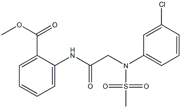 methyl 2-({[3-chloro(methylsulfonyl)anilino]acetyl}amino)benzoate Struktur