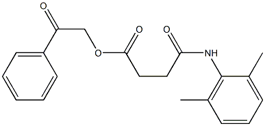 2-oxo-2-phenylethyl 4-(2,6-dimethylanilino)-4-oxobutanoate Struktur