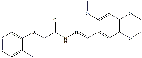 2-(2-methylphenoxy)-N'-(2,4,5-trimethoxybenzylidene)acetohydrazide Struktur