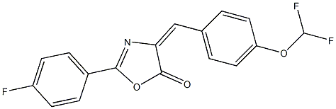 4-[4-(difluoromethoxy)benzylidene]-2-(4-fluorophenyl)-1,3-oxazol-5(4H)-one Struktur