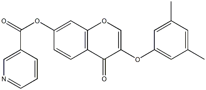 3-(3,5-dimethylphenoxy)-4-oxo-4H-chromen-7-yl nicotinate Struktur