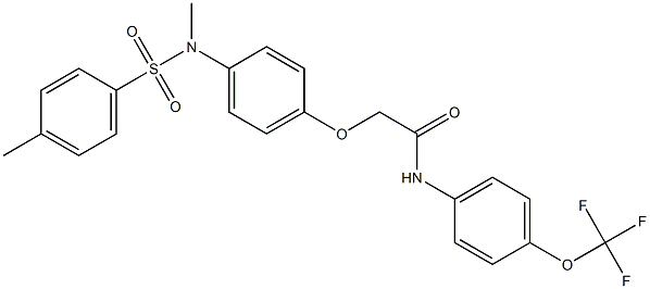 2-(4-{methyl[(4-methylphenyl)sulfonyl]amino}phenoxy)-N-[4-(trifluoromethoxy)phenyl]acetamide Struktur