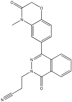 3-(4-(4-methyl-3-oxo-3,4-dihydro-2H-1,4-benzoxazin-6-yl)-1-oxo-2(1H)-phthalazinyl)propanenitrile Struktur