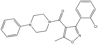 1-{[3-(2-chlorophenyl)-5-methyl-4-isoxazolyl]carbonyl}-4-phenylpiperazine Struktur