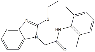 N-(2,6-dimethylphenyl)-2-[2-(ethylsulfanyl)-1H-benzimidazol-1-yl]acetamide Struktur