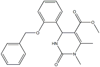 methyl 4-[2-(benzyloxy)phenyl]-1,6-dimethyl-2-oxo-1,2,3,4-tetrahydro-5-pyrimidinecarboxylate Struktur