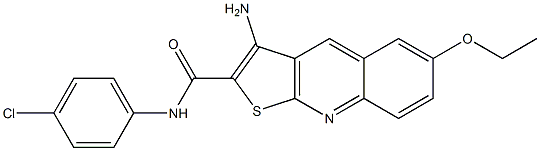 3-amino-N-(4-chlorophenyl)-6-ethoxythieno[2,3-b]quinoline-2-carboxamide Struktur