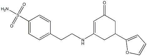 4-(2-{[5-(2-furyl)-3-oxo-1-cyclohexen-1-yl]amino}ethyl)benzenesulfonamide Struktur