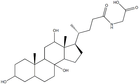 [(3,8,12-trihydroxy-24-oxocholan-24-yl)amino]acetate Struktur