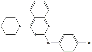 4-{[4-(1-piperidinyl)-2-quinazolinyl]amino}phenol Struktur