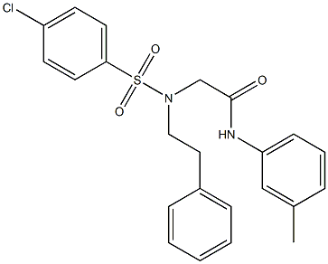 2-[[(4-chlorophenyl)sulfonyl](2-phenylethyl)amino]-N-(3-methylphenyl)acetamide Struktur