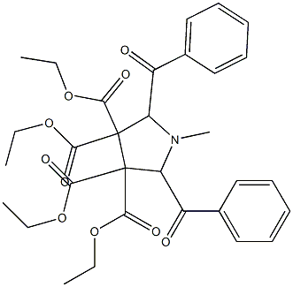 tetraethyl 2,5-dibenzoyl-1-methyl-3,3,4,4-pyrrolidinetetracarboxylate Struktur