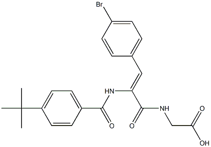 ({3-(4-bromophenyl)-2-[(4-tert-butylbenzoyl)amino]acryloyl}amino)acetic acid Struktur