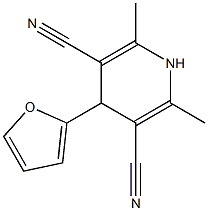 4-(2-furyl)-2,6-dimethyl-1,4-dihydropyridine-3,5-dicarbonitrile Struktur