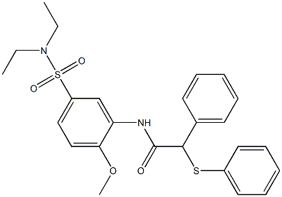 N-{5-[(diethylamino)sulfonyl]-2-methoxyphenyl}-2-phenyl-2-(phenylsulfanyl)acetamide Struktur